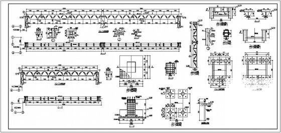 两跨12米管廊结构节点构造详图纸cad - 1