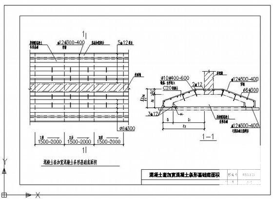 混凝土套加宽混凝土条形基础底面积节点详图纸cad - 1