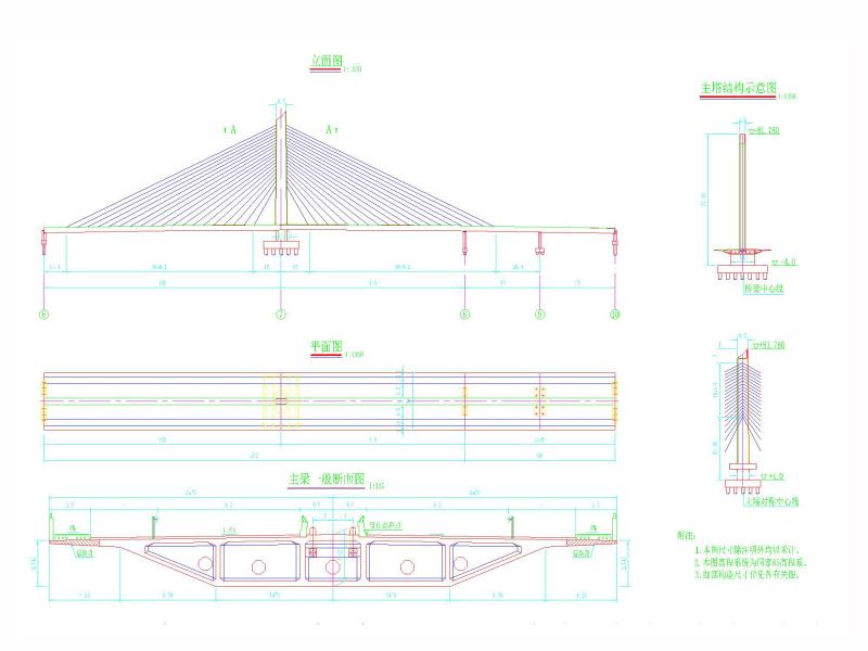 斜拉桥结构布置图