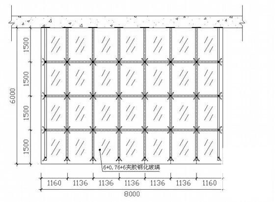 6X8米点式钢雨篷构造详图纸cad - 1