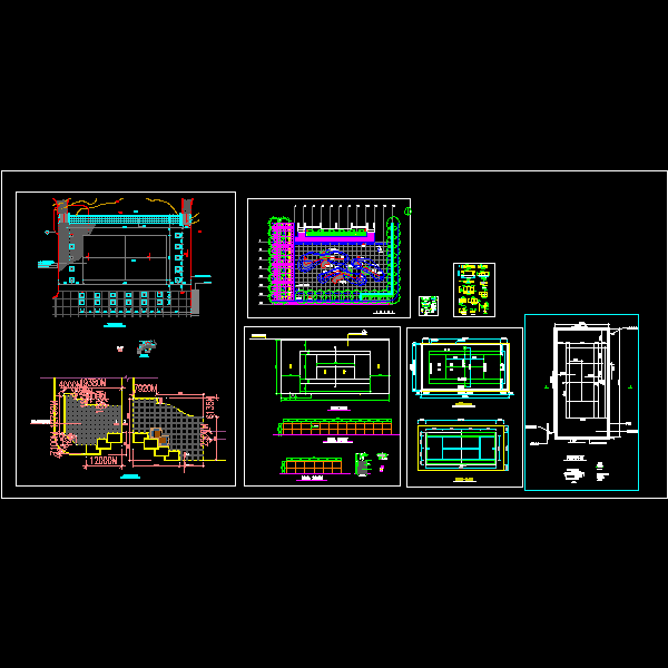 一些园林健身设施、各种运动场的CAD大样图纸 - 1