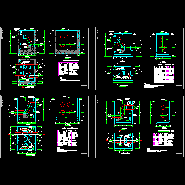 沉井工艺节点个构造详细设计CAD图纸 - 1