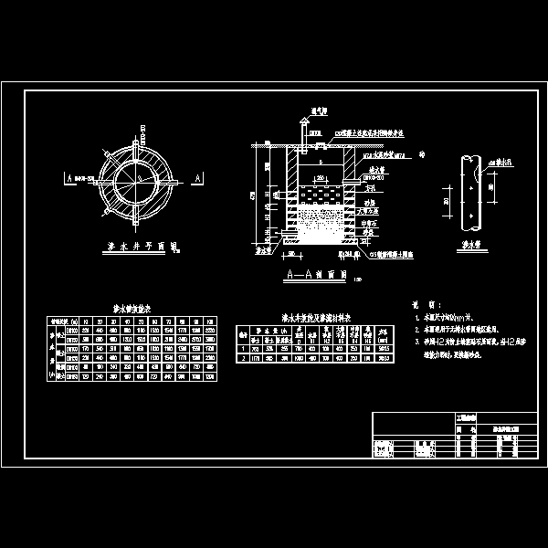 渗水井CAD施工方案图纸(排水管网) - 1