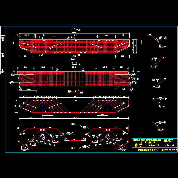 连续箱梁桥桥墩盖梁钢筋构造设计详细CAD图纸 - 3