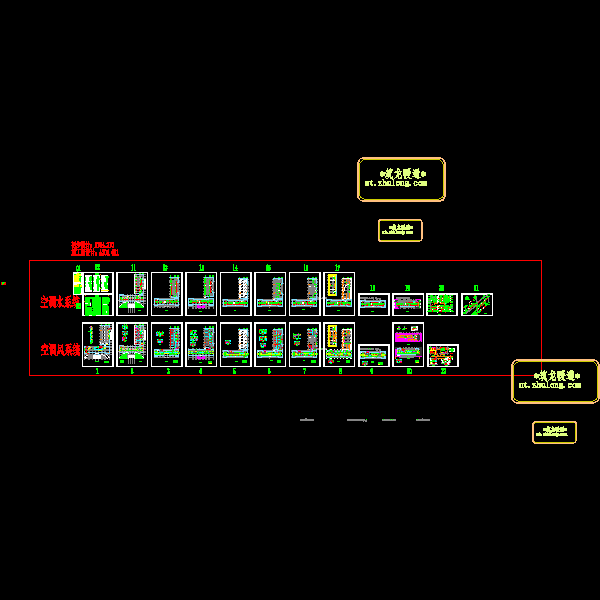 9层办公用楼空调系统及防排烟设计CAD施工图纸 - 1