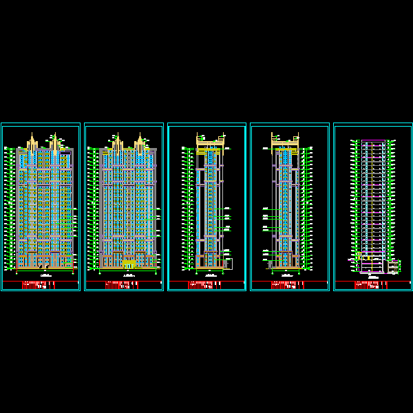 33层人防剪力墙住宅结构CAD施工图纸（建筑图纸） - 5