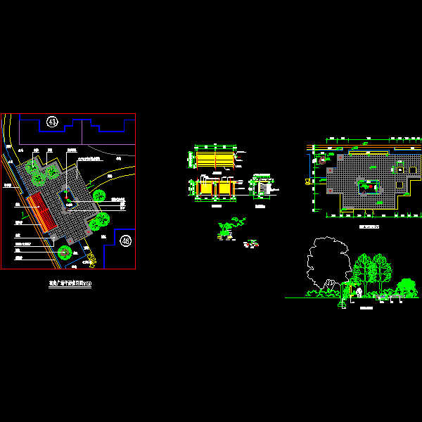 小区花架广场设计CAD图纸详图 - 1