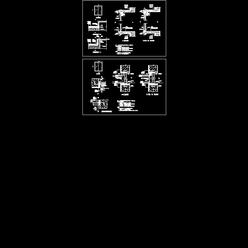 金属窗保温节点CAD详图纸 - 1