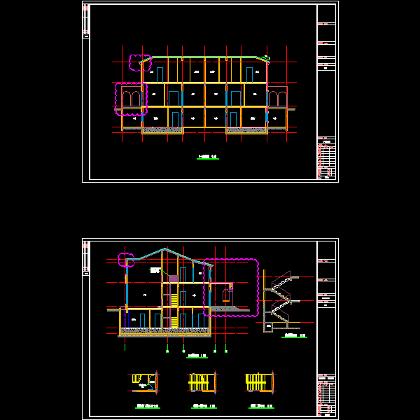 2层A棟别墅结构设计CAD施工图纸 - 1