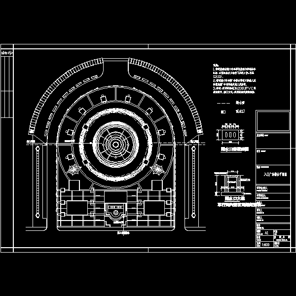入口广场排水CAD平面图 - 1