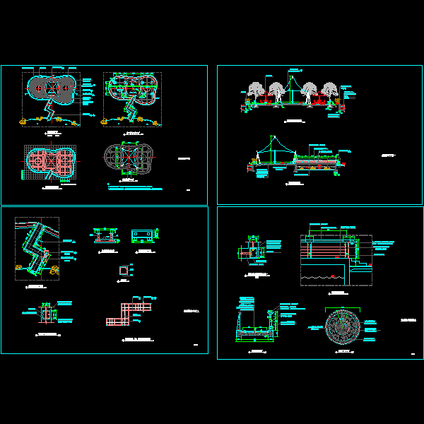 岛屿景观设计CAD施工方案图纸(建筑详图) - 1