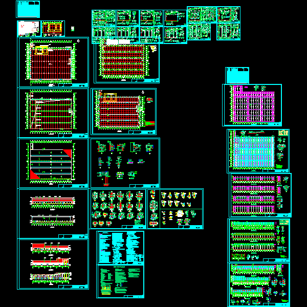 多跨钢结构厂房结构CAD施工图纸（） - 1