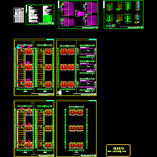 安置小区6层住宅电气CAD施工图纸(照明灯具布置)(TN-C-S) - 1