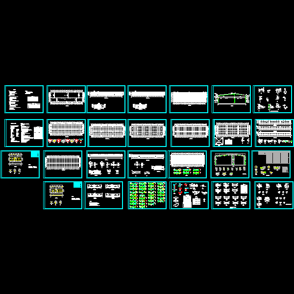 51米双跨钢结构厂房结构CAD施工图纸（） - 1