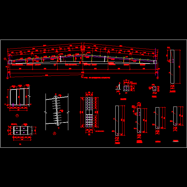 27米跨钢架结构CAD施工图纸 - 1