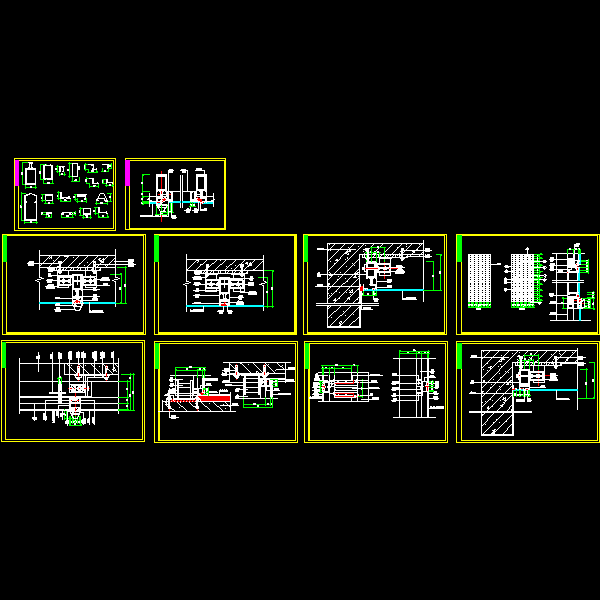 建筑工程幕墙节点及型材节点构造详细设计CAD图纸 - 1