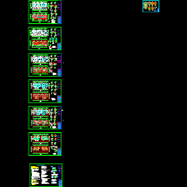 6层连体别墅结构设计CAD施工图纸 - 3