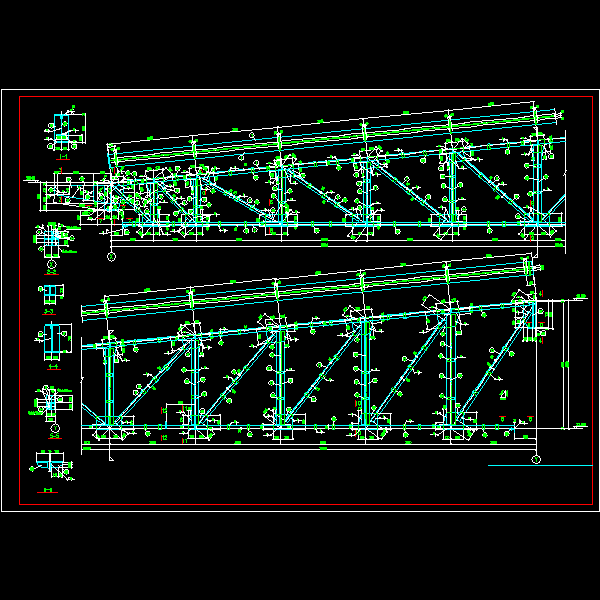 钢桁架主钢架CAD图纸 - 1