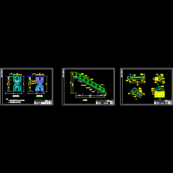 室内旋转钢结构楼梯详细设计CAD图纸 - 1