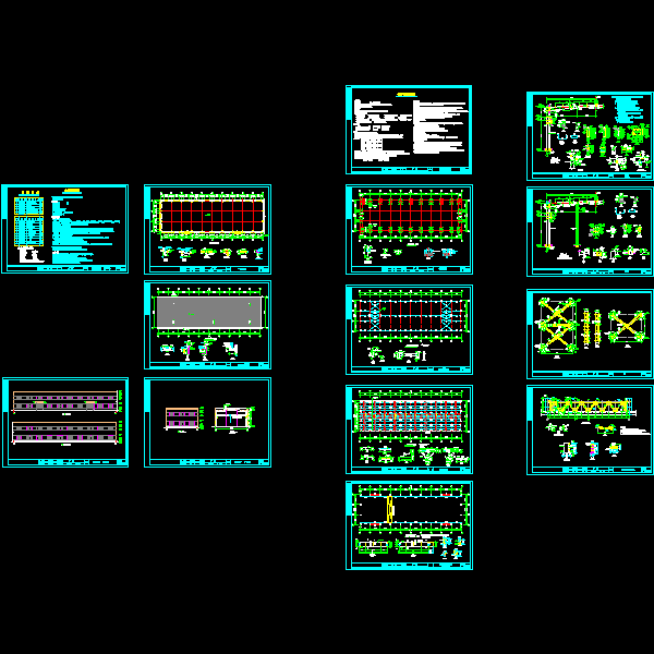 18米单跨钢结构厂房结构CAD施工图纸（）(民用建筑设计) - 1
