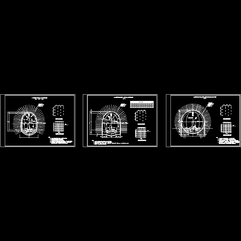 IV级围岩衬砌断面节点构造CAD详图纸 - 1