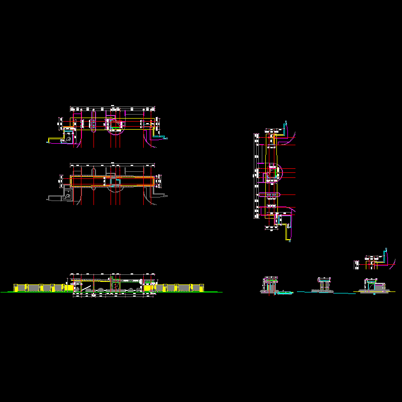 园林景观节点CAD详图纸-钢筋混泥土门卫CAD详图纸设计 - 1