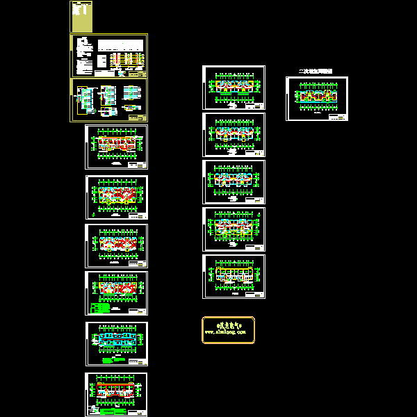 6层小区住宅楼电气CAD施工图纸() - 1