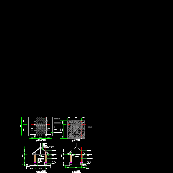 水中亭设计CAD大样图纸(地面铺装) - 1