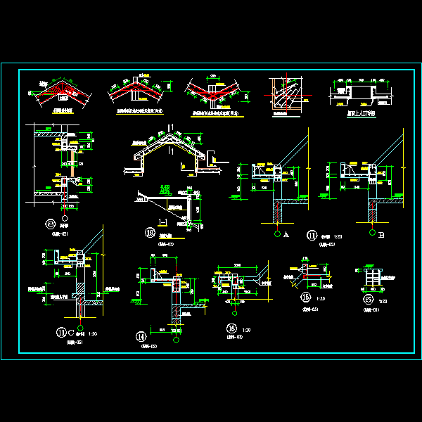 坡屋顶构造详细设计CAD图纸 - 1