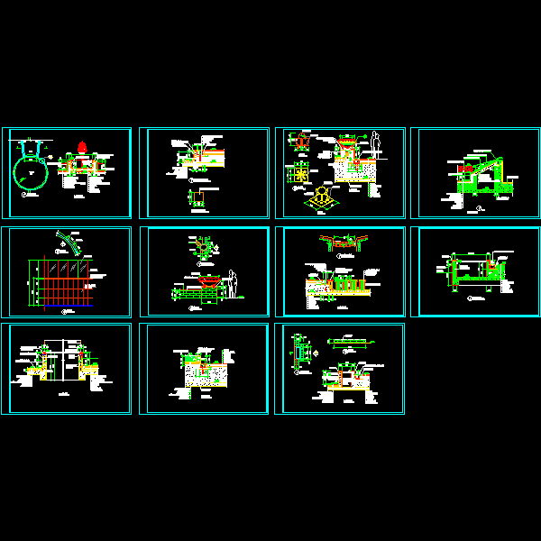 屋顶花园的喷水池做法CAD详图纸 - 1