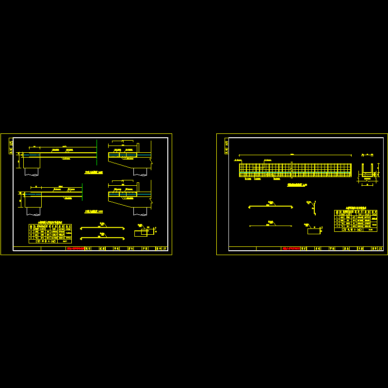 钢筋混凝土平板桥现浇人行道板结构节点CAD详图纸设计 - 1