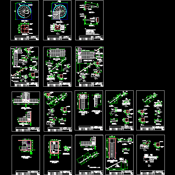 常用几种钢楼梯节点构造CAD详图纸 - 1