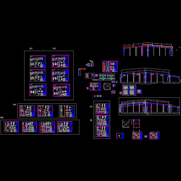 钢结构厂房结构CAD施工图纸 - 1