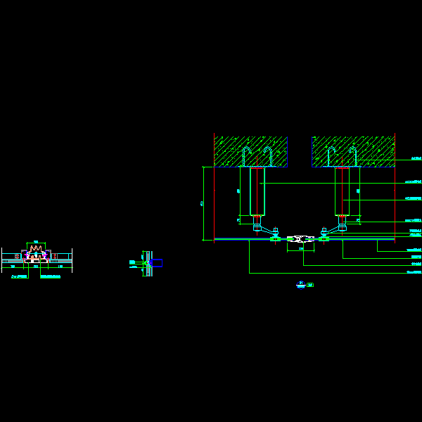 幕墙结构变形缝节点构造详细设计CAD图纸 - 1