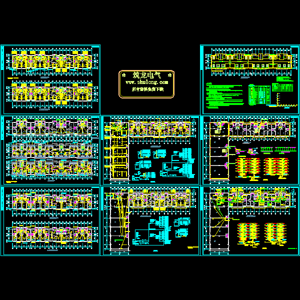 6层商住楼电气CAD图纸(入侵报警系统) - 1
