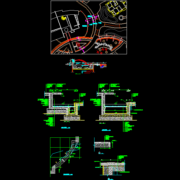舞台水池施工详细设计CAD图纸 - 1