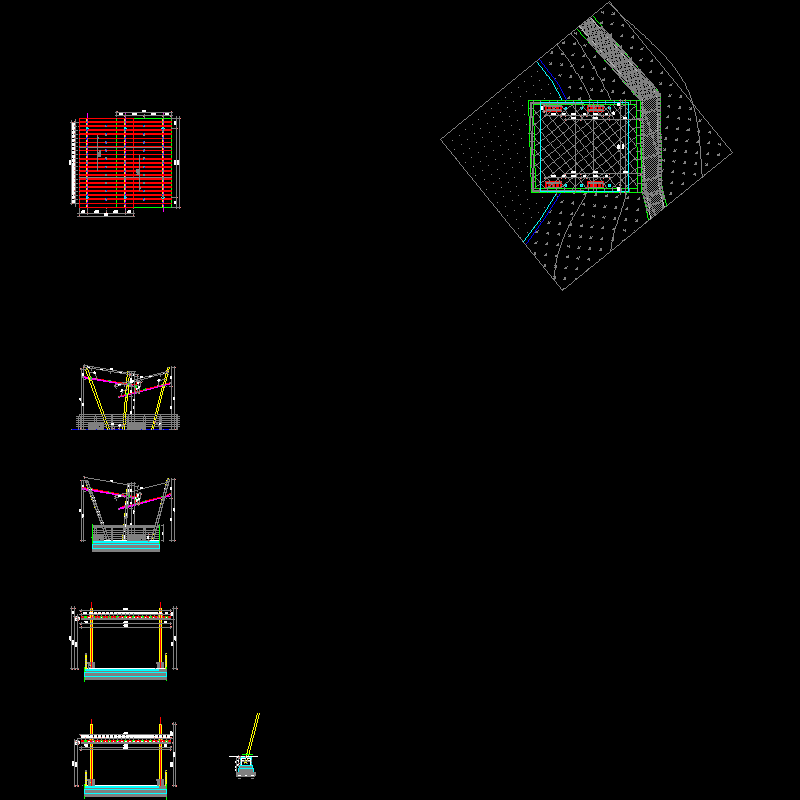 景观细部CAD施工图纸|廊架三详图纸设计 - 1