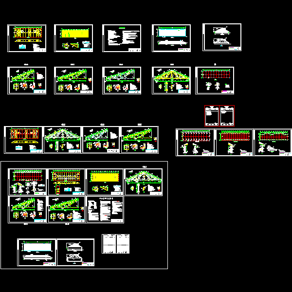 四坡三角形钢屋架仓储设施设计CAD施工图纸 - 1