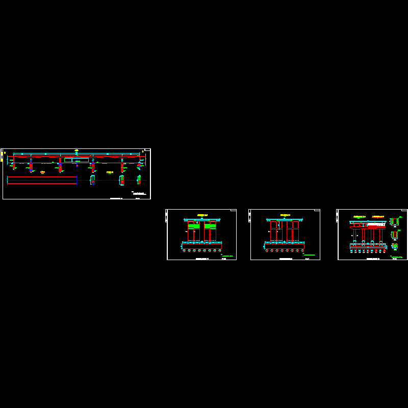 连续刚构主桥桥型布置节点CAD详图纸设计 - 1