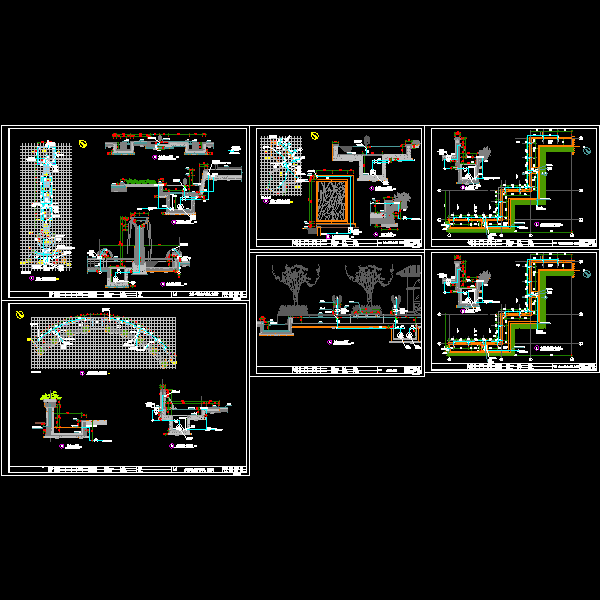 小区四种水景施工详细设计CAD图纸 - 1