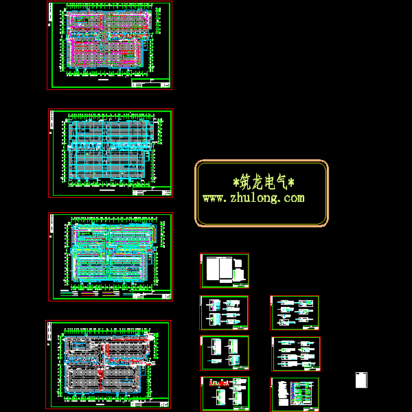 一类地下汽车库电气CAD施工图纸(照明灯具布置)(TN-C-S) - 1