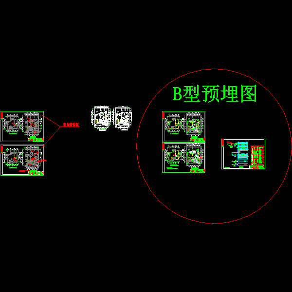 别墅建筑B型住宅电气施工预埋CAD图纸(配电系统设计)() - 1