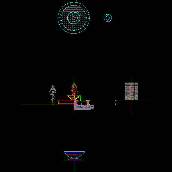 特色花钵水景设计CAD详图纸（钢筋混凝土结构）——泛亚景观 - 1