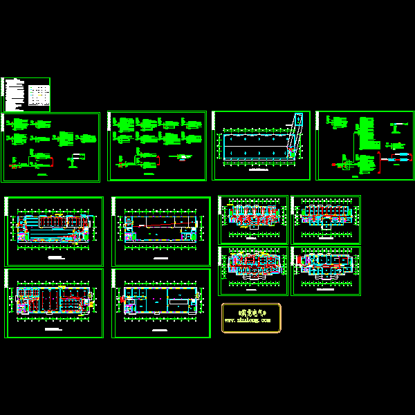 工厂两层车间和办公综合楼电气CAD施工图纸(照明灯具布置)(TN-C-S) - 1