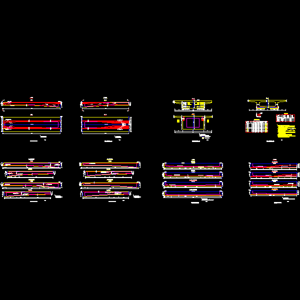 284528m变截面连续箱梁天桥CAD施工图纸（正交设计）(横梁钢筋构造) - 5