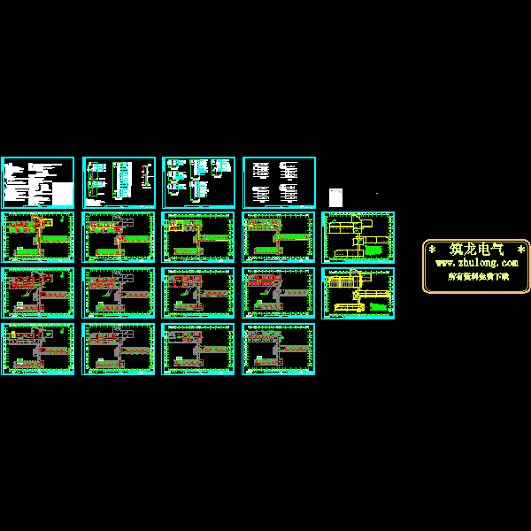 4层小学教学楼电气CAD施工图纸(钢筋混凝土结构)(TN-C-S) - 1