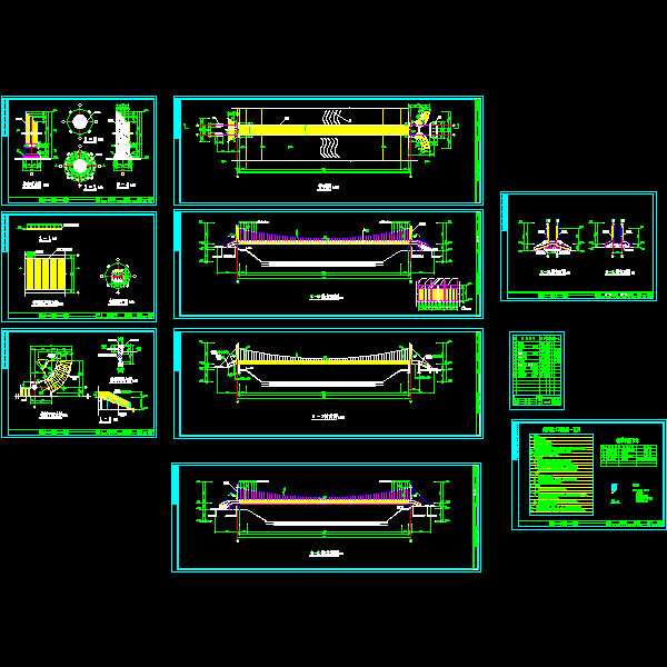 1-66m人行悬索桥设计施工方案图（10页CAD图纸） - 1