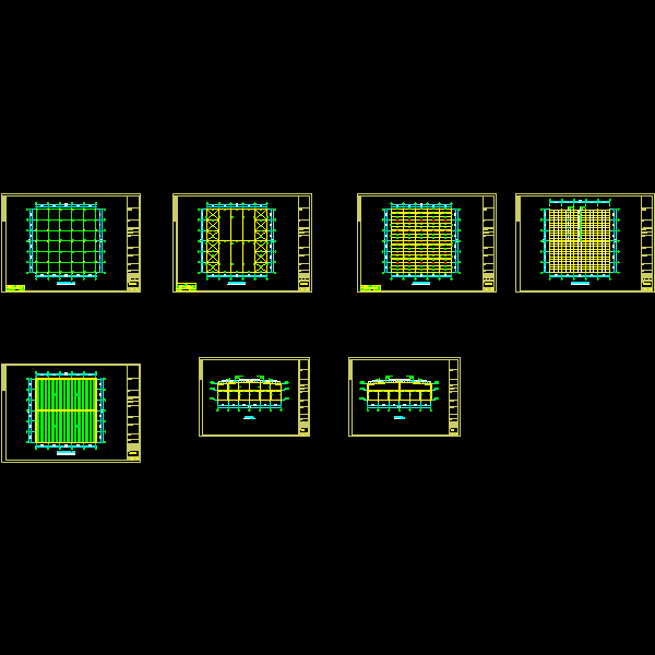 钢框架结构工程施工图纸（CAD，7张） - 1