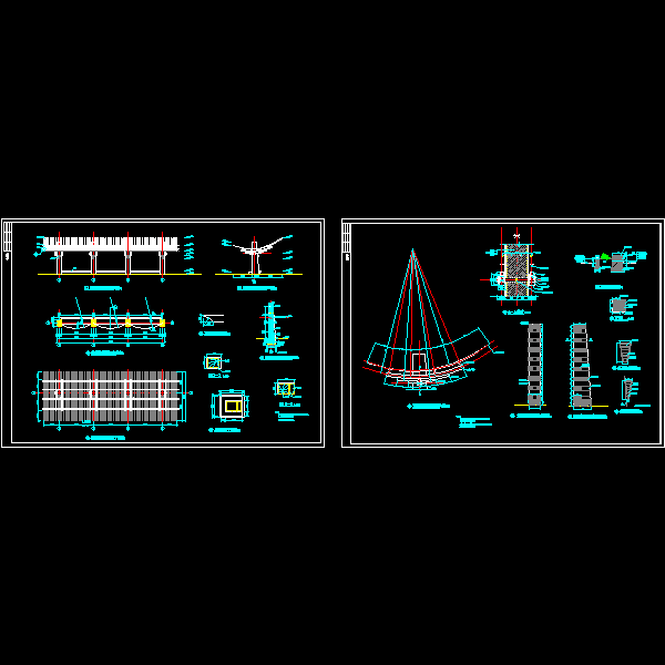 景观构架施工详细设计CAD图纸 - 1