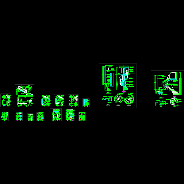 15款楼梯CAD施工方案图纸(钢结构) - 1